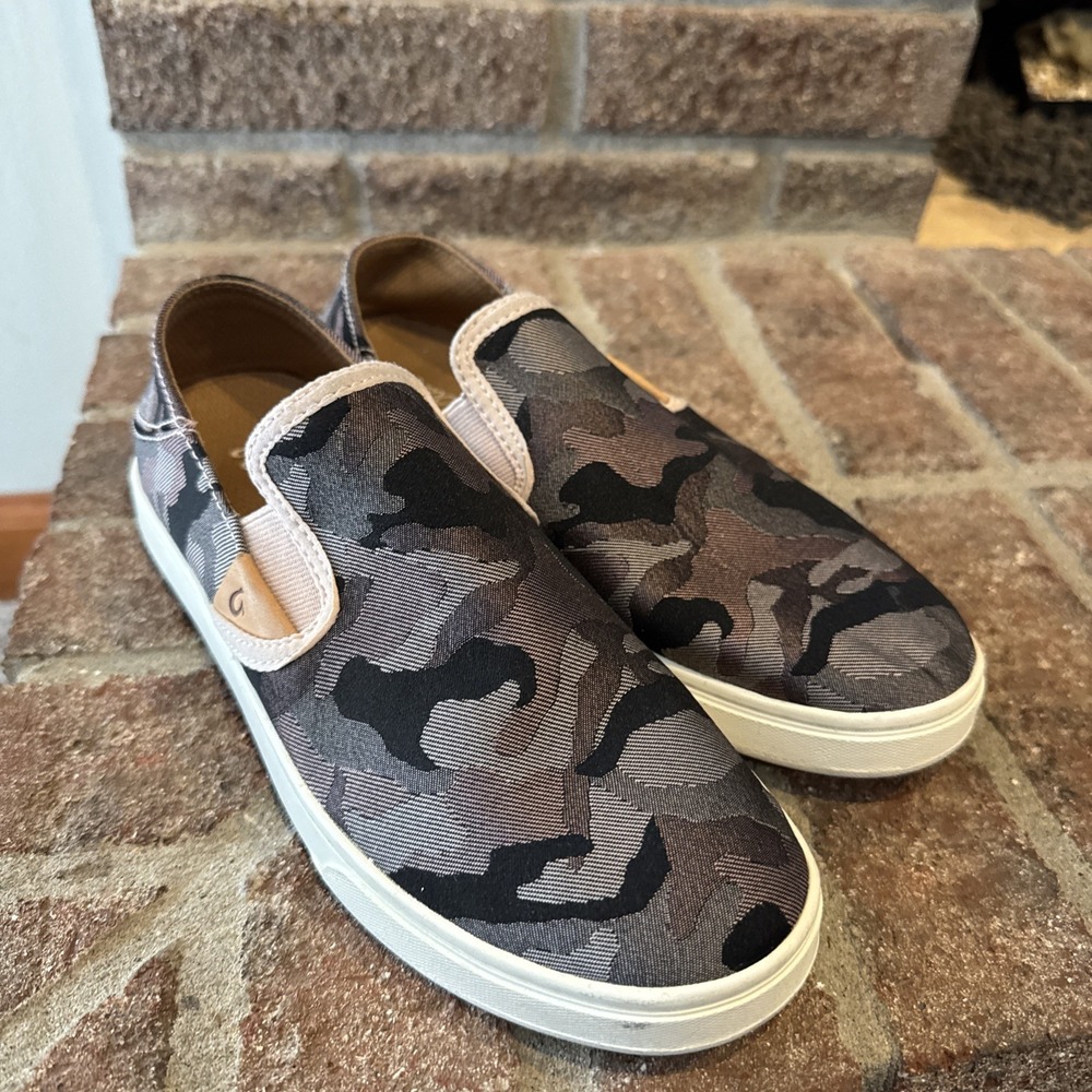 Olukai Womens Pehuea Pa'i Convertible Sneaker Soft Pink Camo‎ Size 6 #164